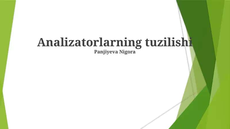 Analizatorlarning tuzilishi