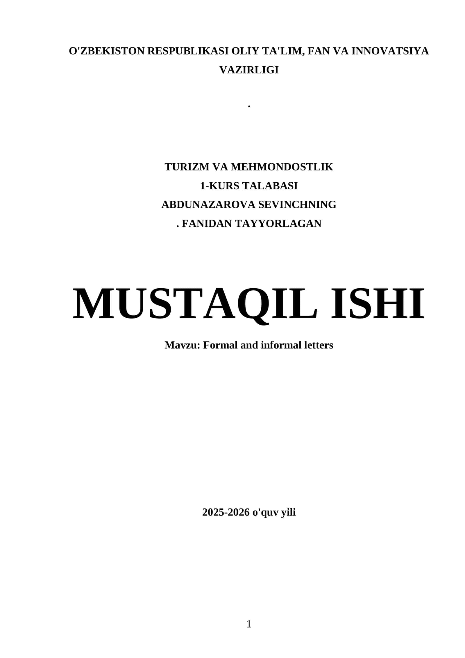 Formal and informal letters