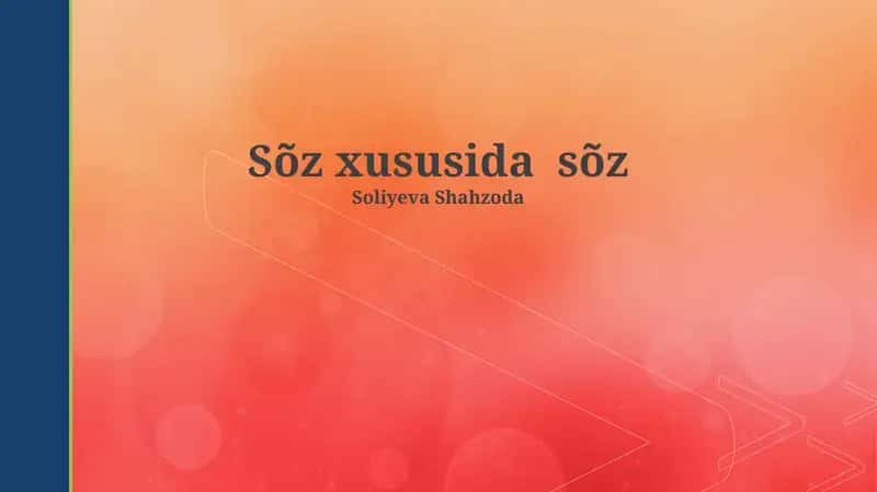 So'z haqida so'z