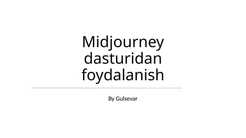 Midjourney dasturidan foydalanish