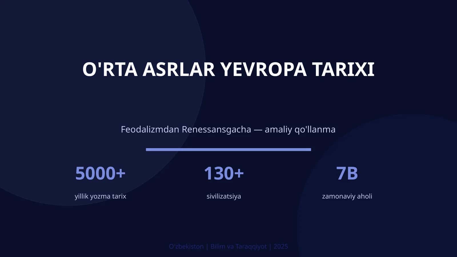O'RTA ASRLAR YEVROPA TARIXI