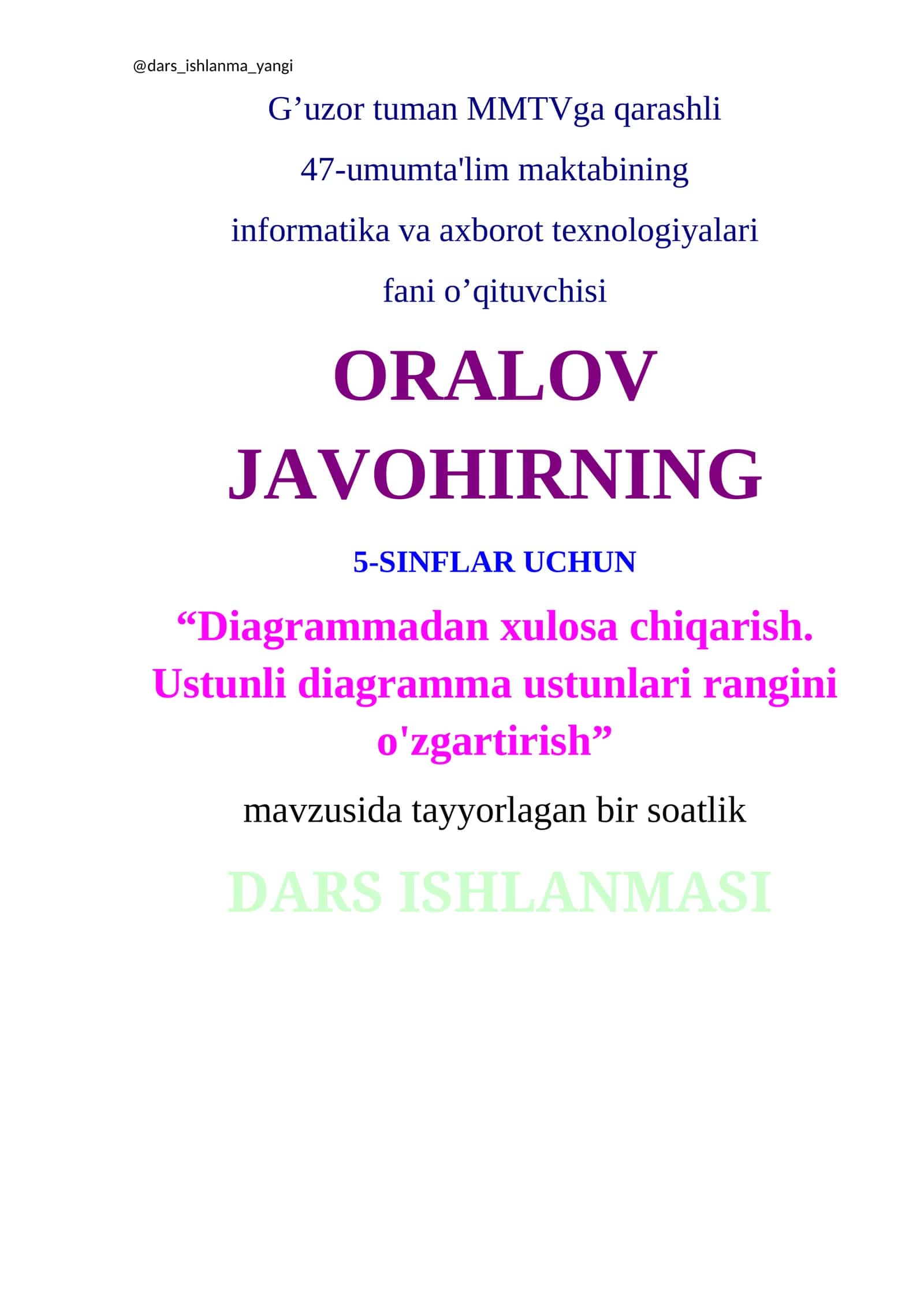 Diagrammadan xulosa chiqarish