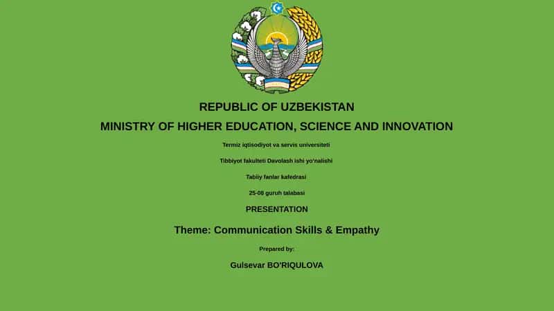 Communication Skills & Empathy Presentation