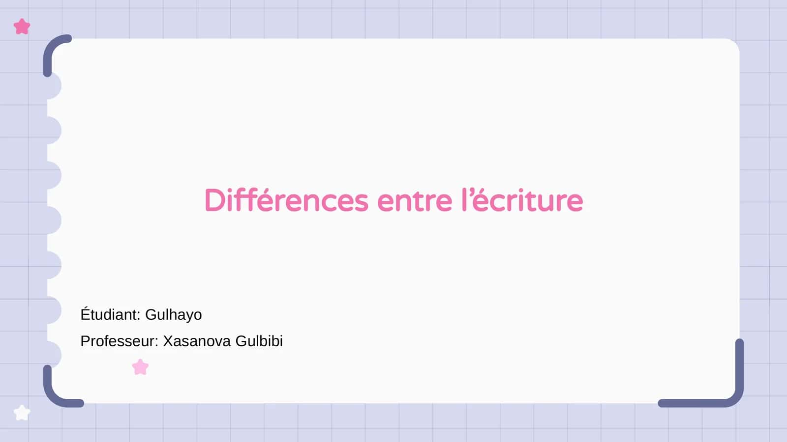 Différences entre l’écriture