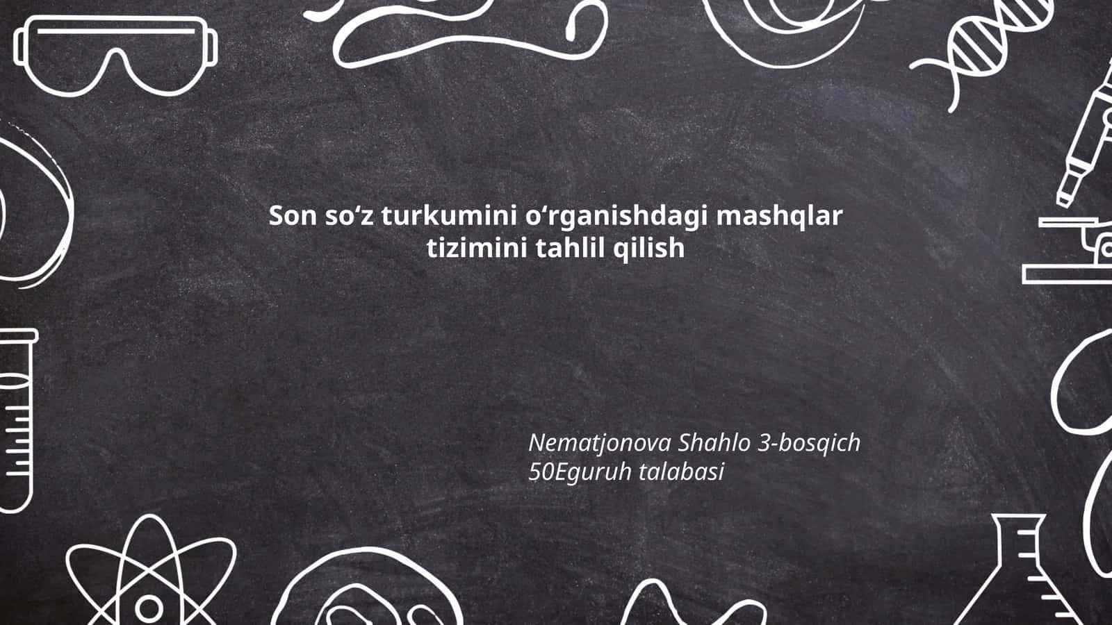 Soʻz turkumini oʻrganish metodikasi