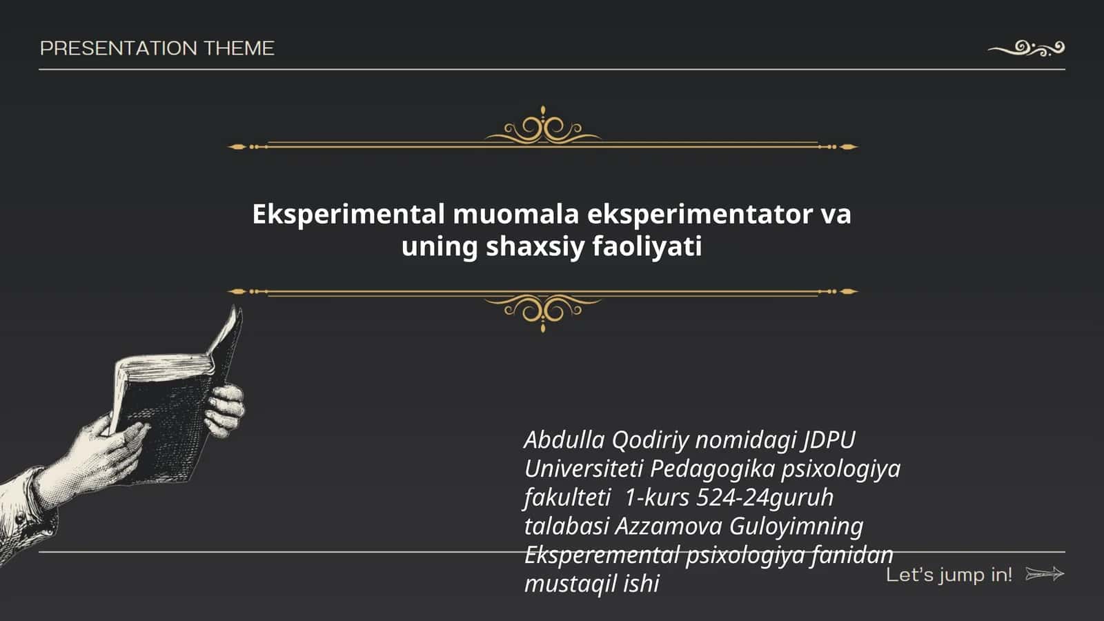 Eksperemental psixologiya fanidan