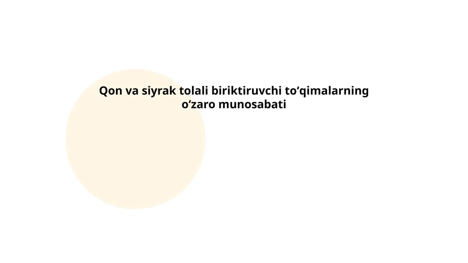 Qon va siyrak tolali biriktiruvchi toʻqimalarning oʻzaro munosabati