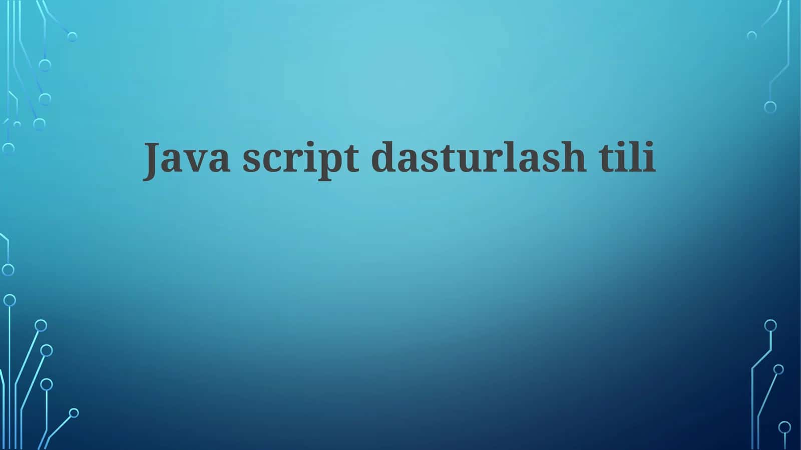 JavaScript Amaliyotida