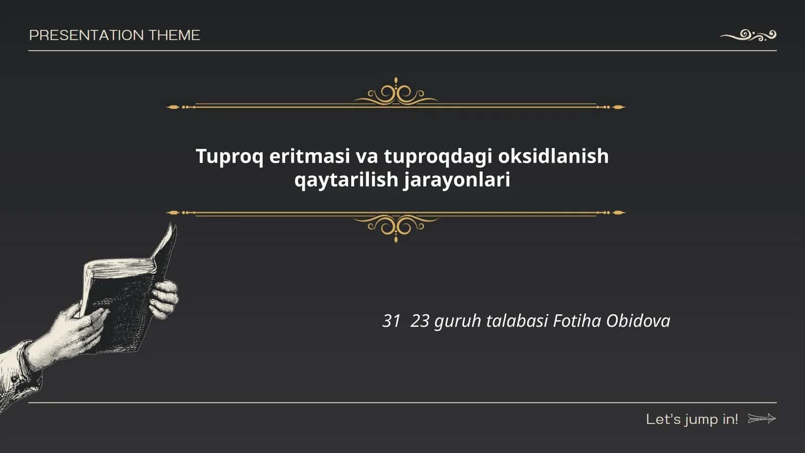 Tuproq eritmasi va tuproqdagi oksidlanish qaytarilish jarayonlari