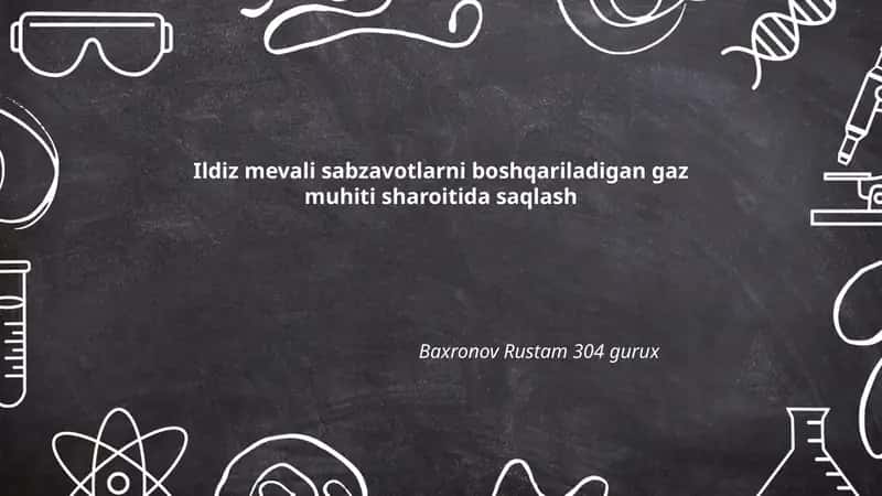 Ildiz mevali sabzavotlarni boshqariladigan gaz muhiti sharoitida saqlash