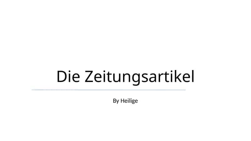 Die Zeitungsartikel