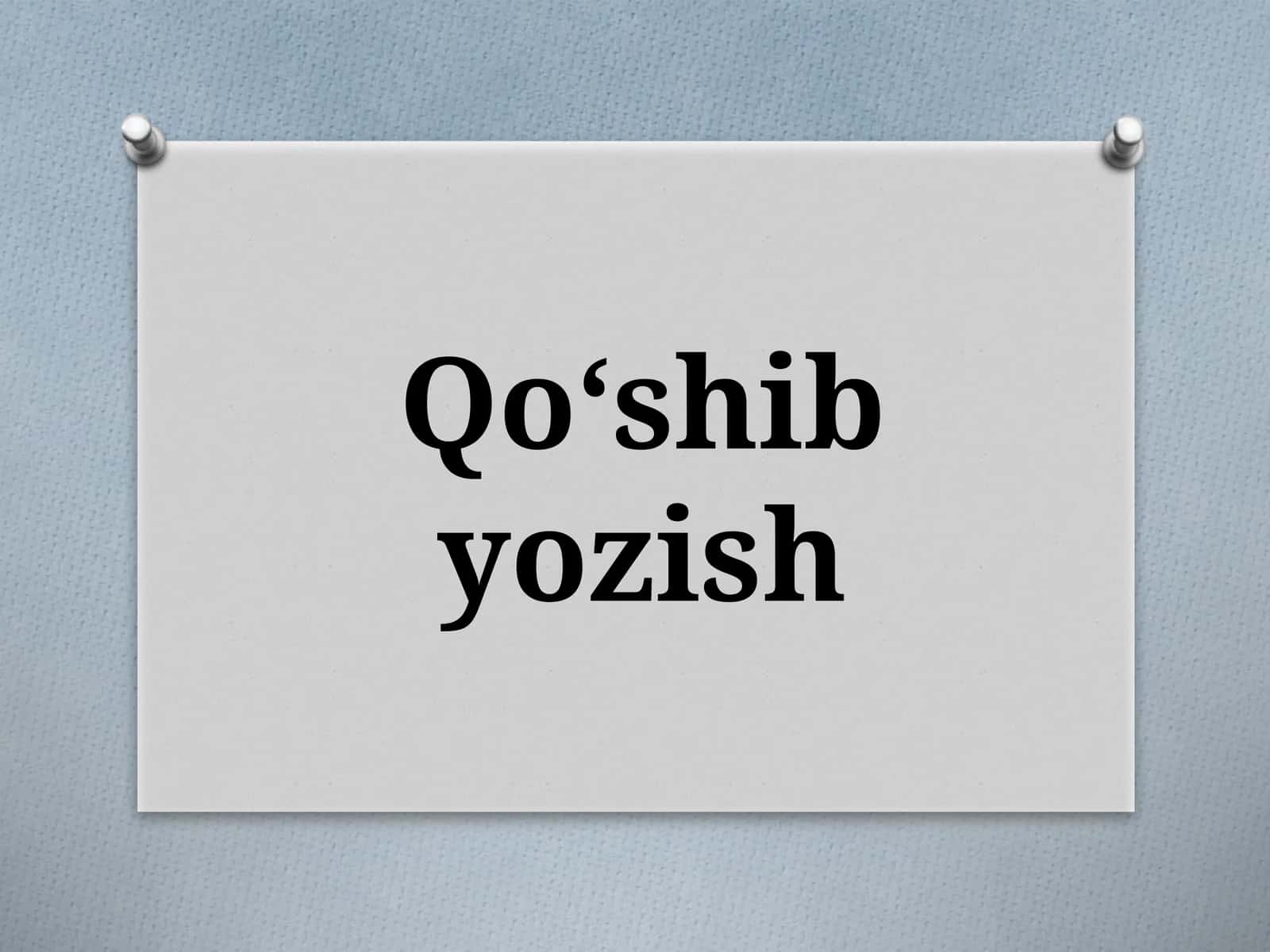 Qo‘shibyozish