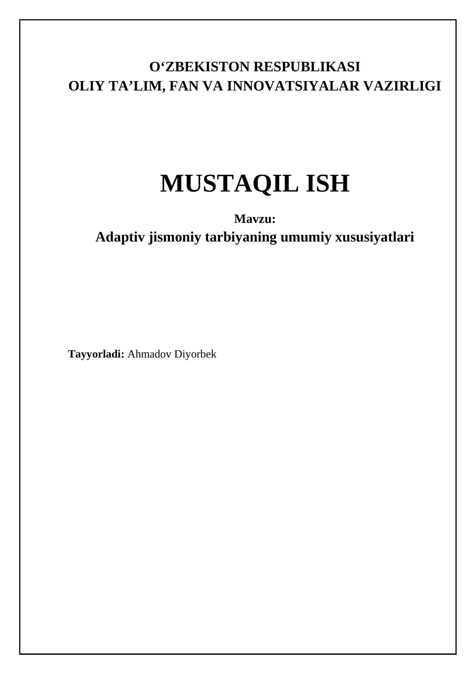 Moslashuvchan jismoniy tarbiya: Ta'rif va asosiy tamoyillar