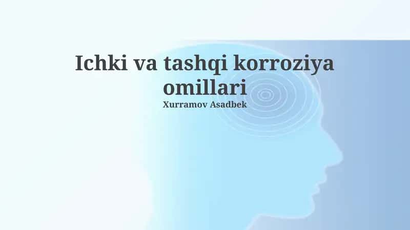 Ichki va tashqi korroziya omillari