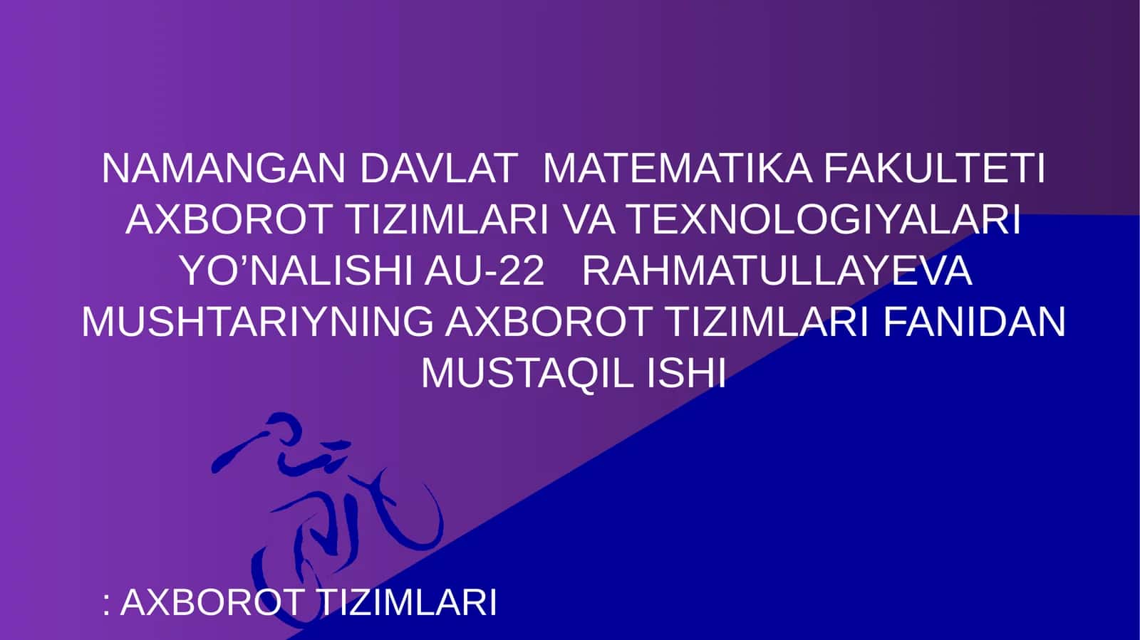 Axborot tizimlari