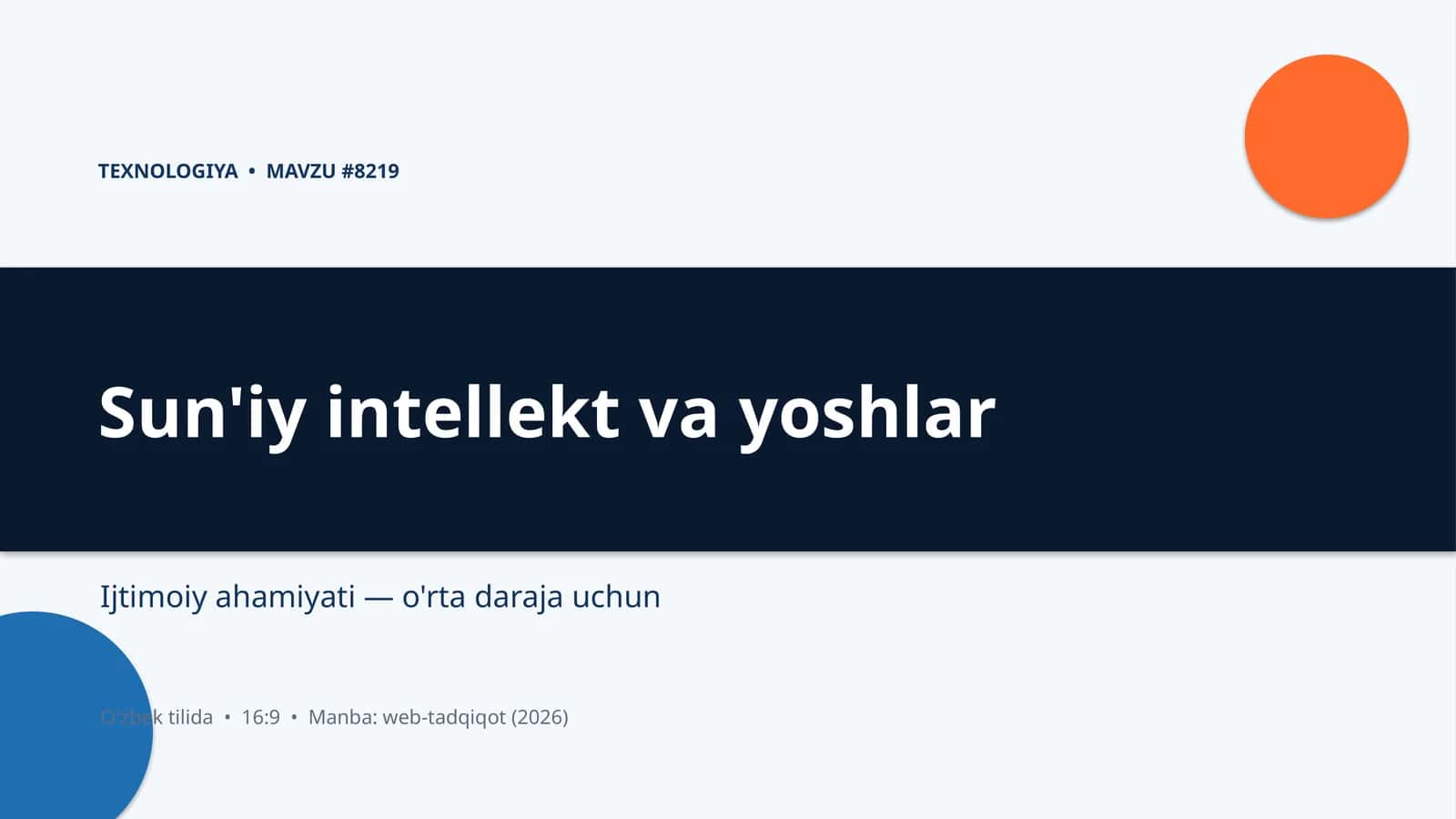 Sun'iy intellekt va yoshlar