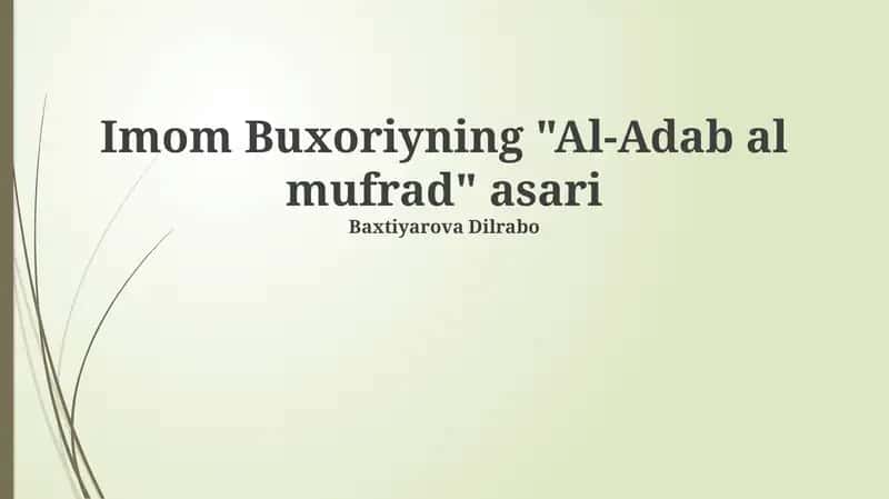 Al-Adab al-Mufrad