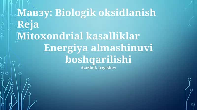 Biologik oksidlanish