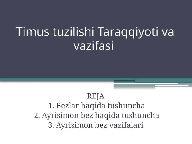 Ayrisimonbez (buqoqbezi, ti-mus)