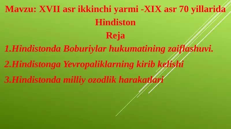 XVII-XIX asrlarda Hindiston