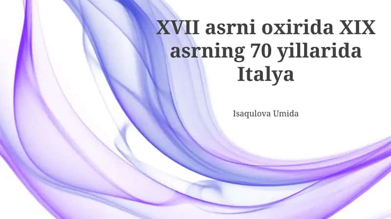 Italiya Qirolligi Birlashishi va Ko'tarilishi