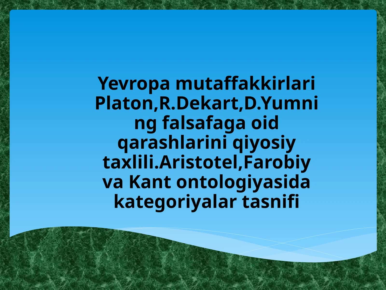 Platonning Falsafasi