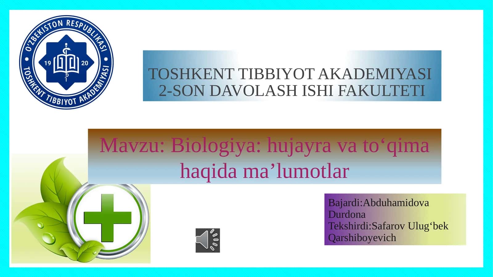 Biologiya:hujayravatoʻqimahaqidamaʼlumotlar