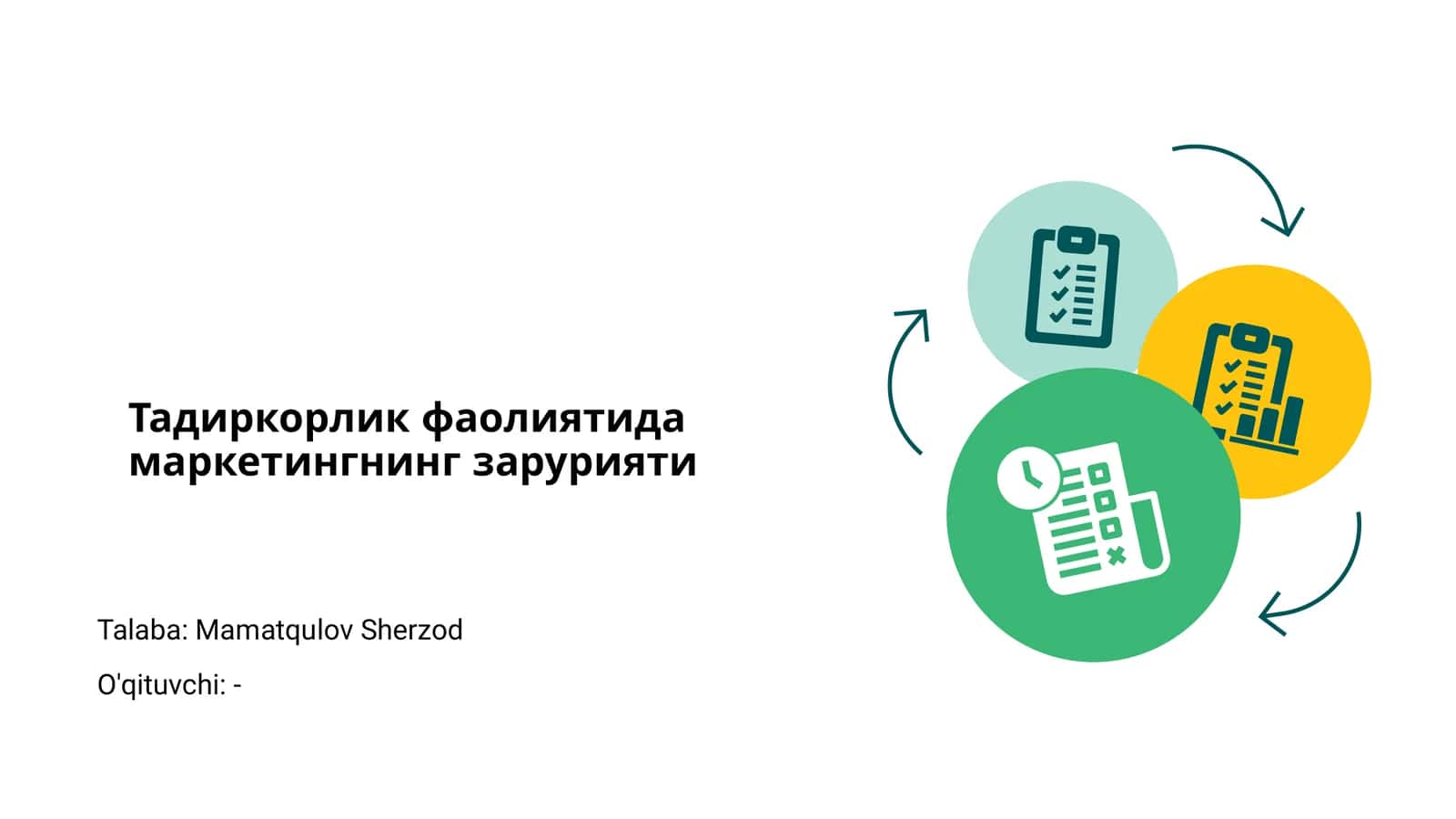 Tадиркорлик фаолиятида маркетингнинг зарурияти