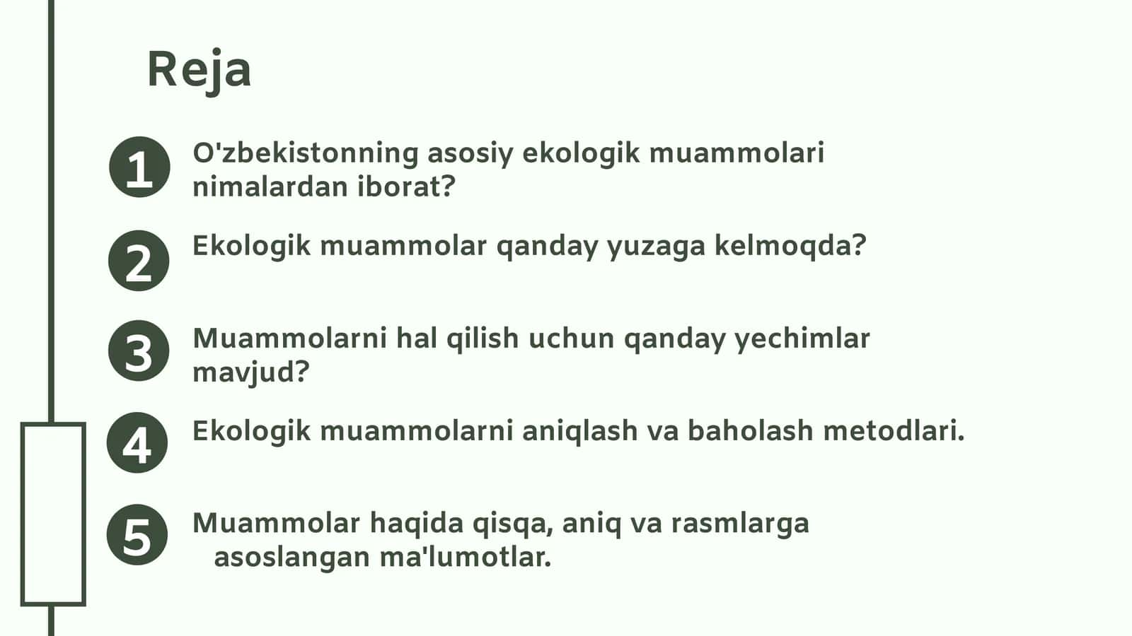O'zbekistonning ekologik muammolari