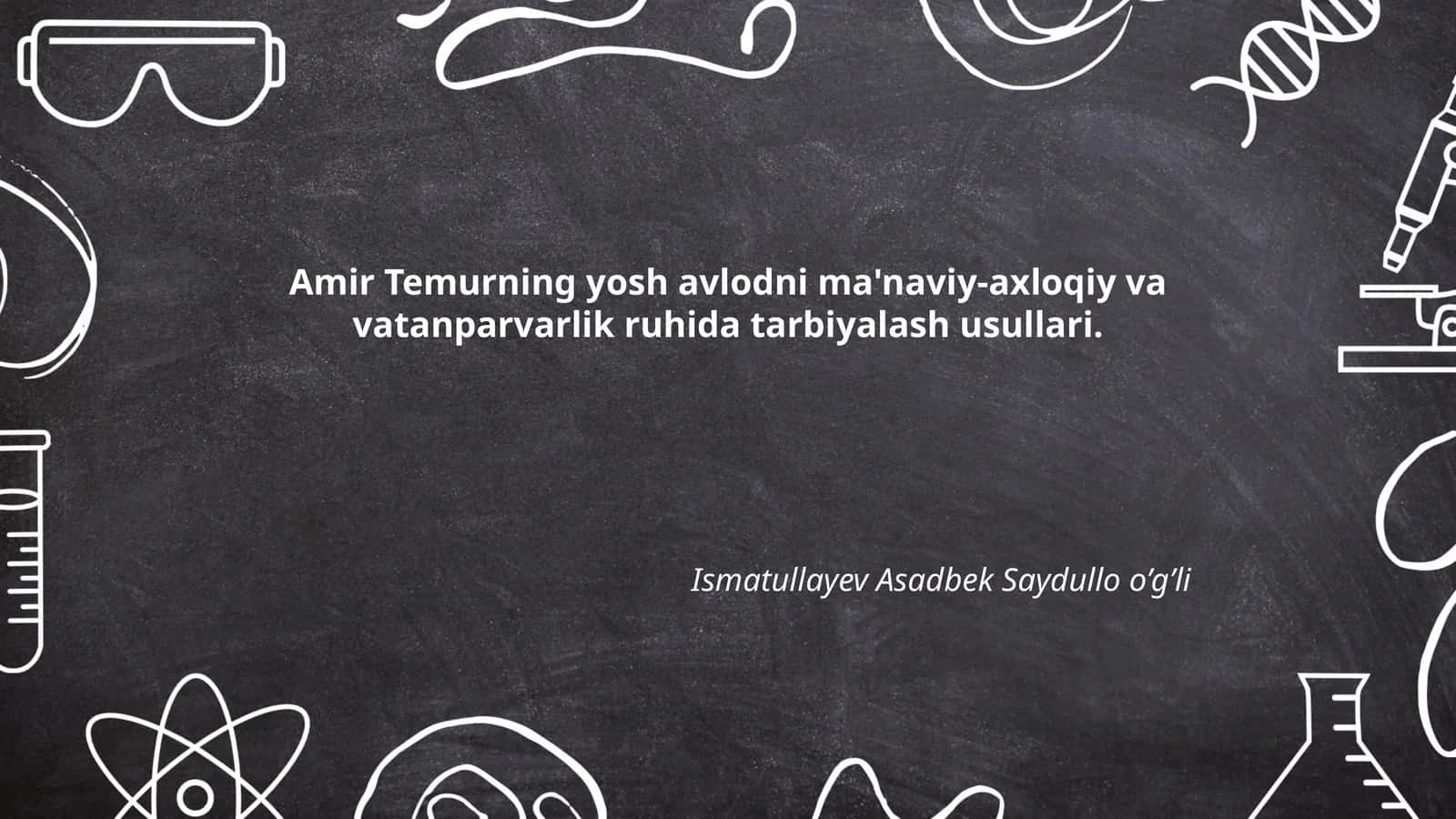 Yosh avlodni ma'naviy-axloqiy va vatanparvarlik ruhida tarbiyalash usullari