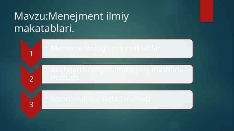 Menejment ilmiy maktablari