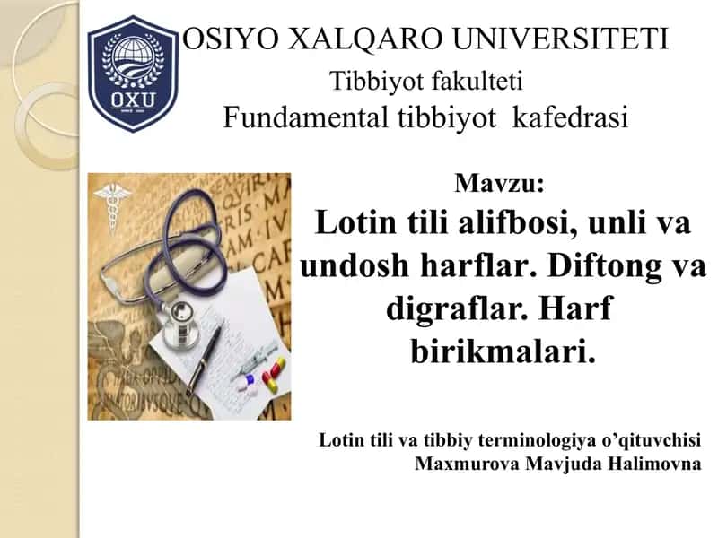 Lotin tilida alifbosi
