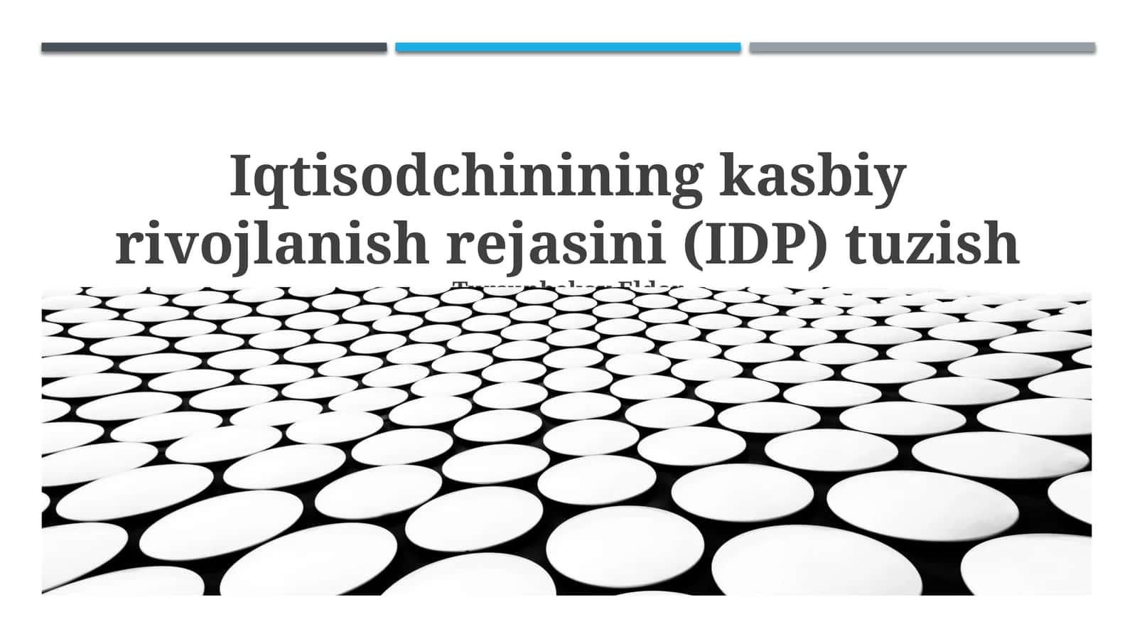 Iqtisodchinining kasbiy rivojlanish rejasini (IDP) tuzish