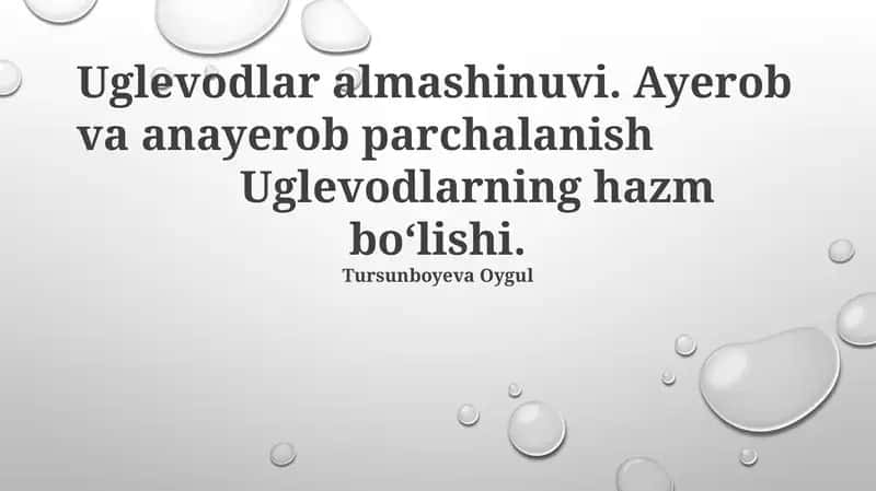 Uglevodlar almashinuvi