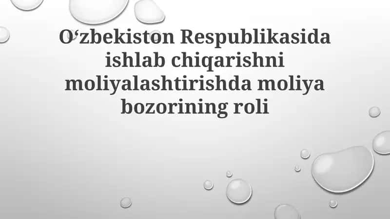 Kapital Bozorlari va Investitsiyalar