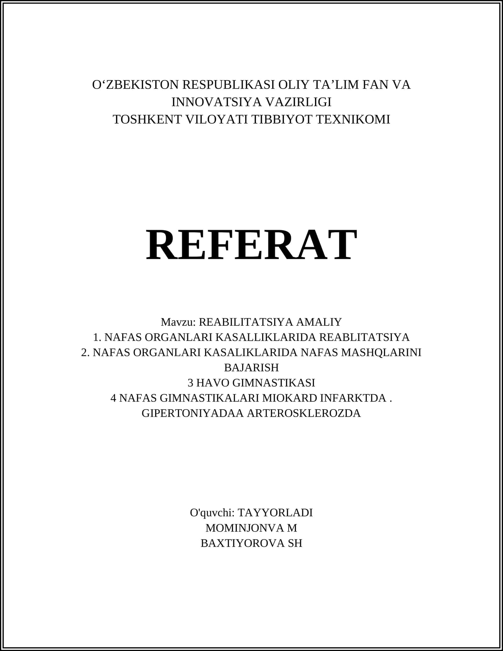 REABILITATSIYA AMALIY