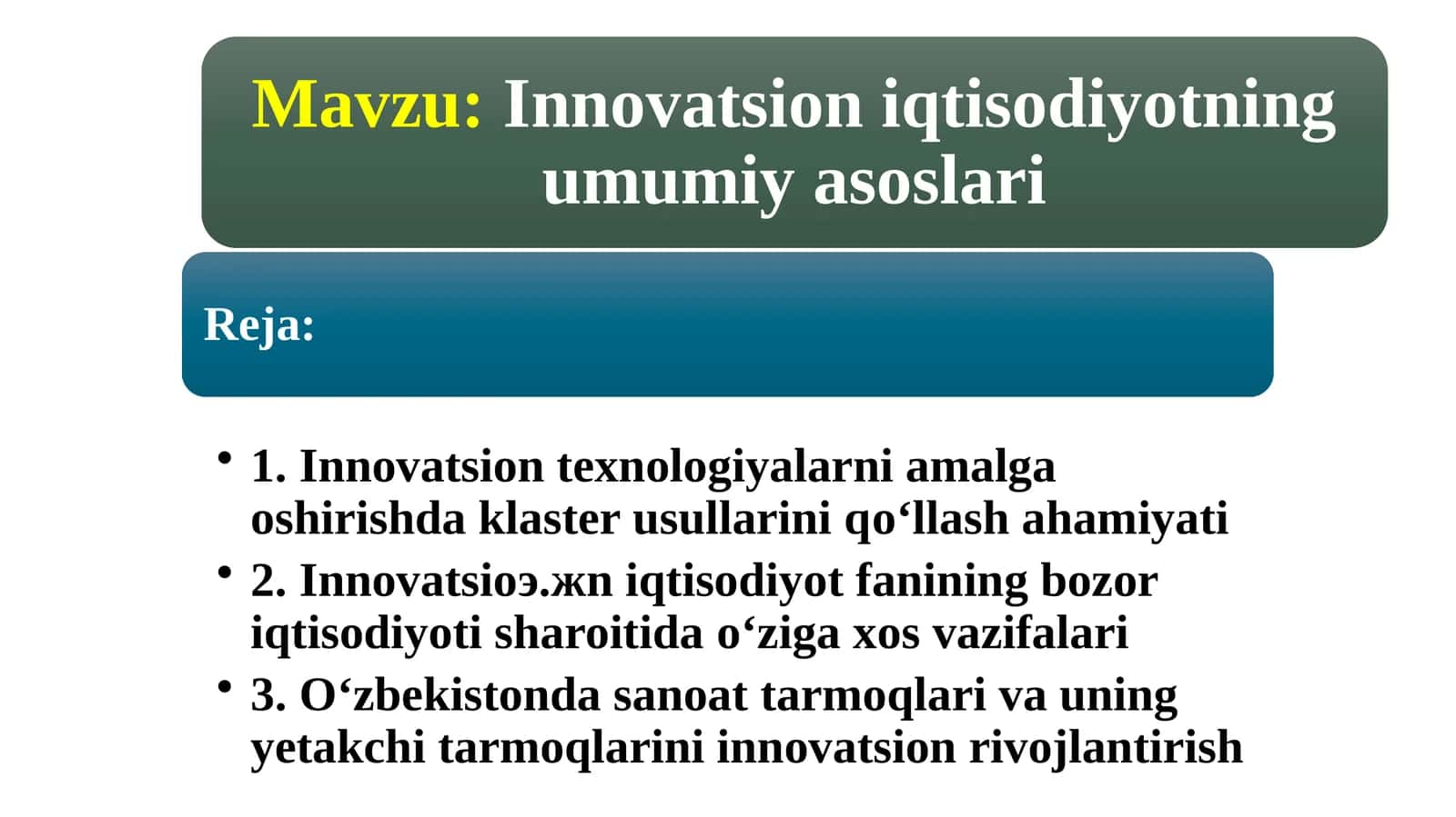 Innovatsiyaga oid iboralar