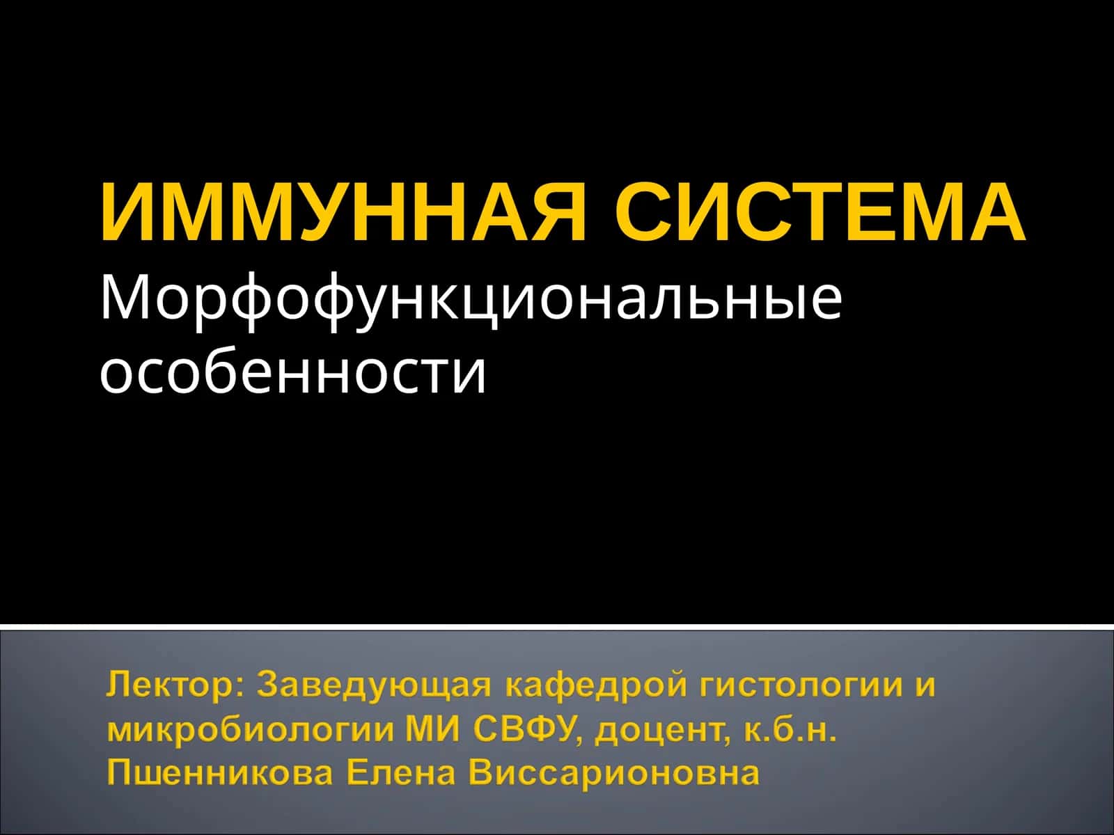 ИММУННАЯ СИСТЕМАМорфофункциональные особенности