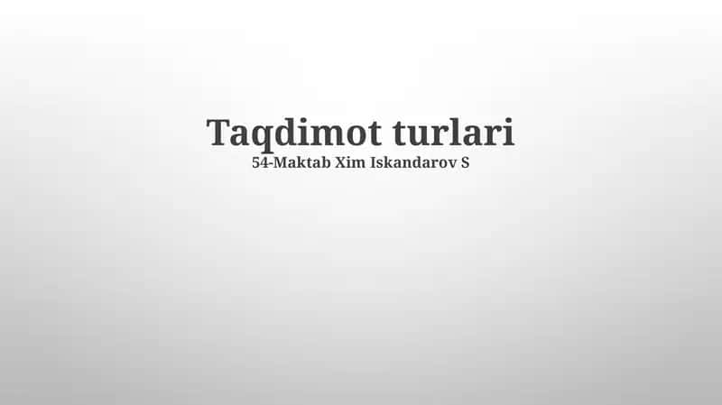 Ishontirish taqdimotlari