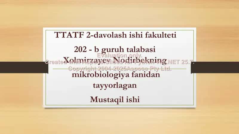 TTATF 2-davolash ishi fakulteti