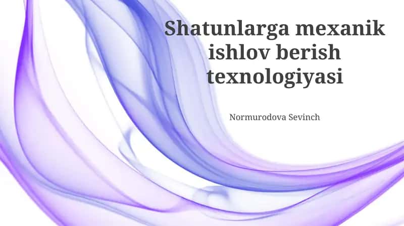 Quyma detallarni mexanik ishlov berish texnologiyasi