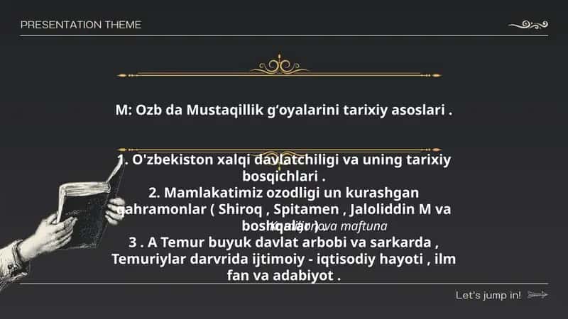 Ozb da Mustaqillik gʻoyalarini tarixiy asoslari