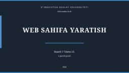 WEB SAHIFA YARATISH