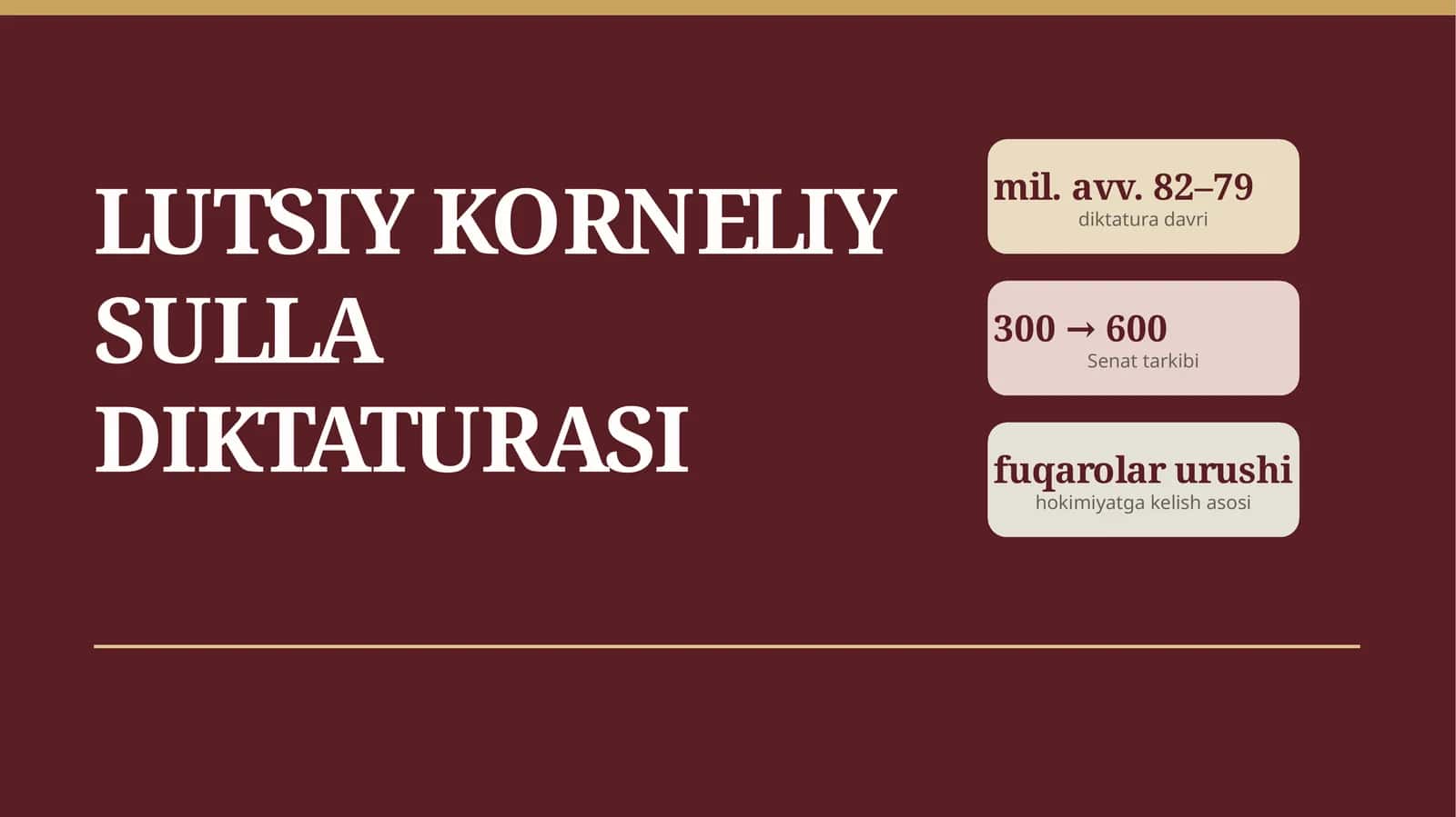 LUTSIY KORNELIY SULLA DIKTATURASI
