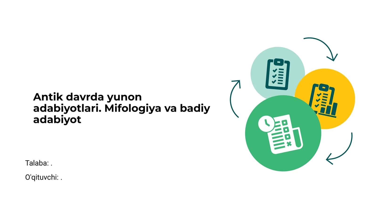 Antik Yunon Adabiyotlari. Mifologiya va badiy adabiyot