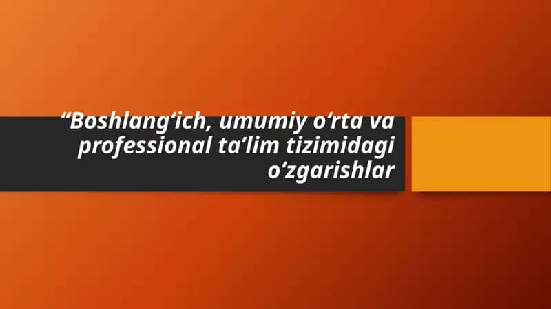 Boshlang‘ich ta’lim tizimi