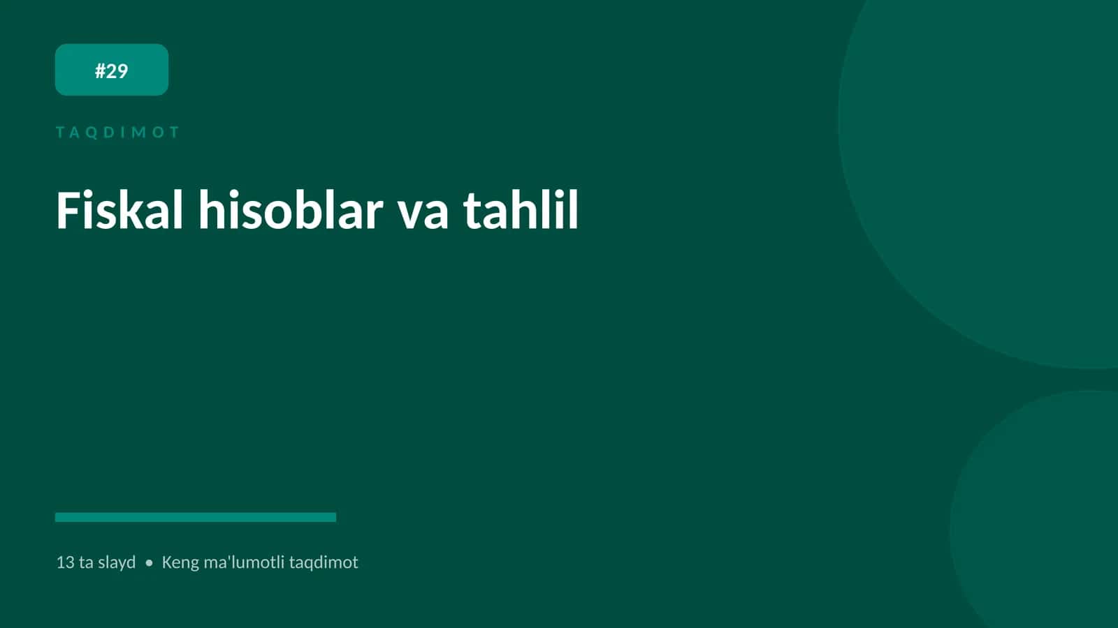 Fiskal hisoblar va tahlil