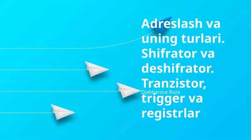 Tranzistor, trigger va registrlar