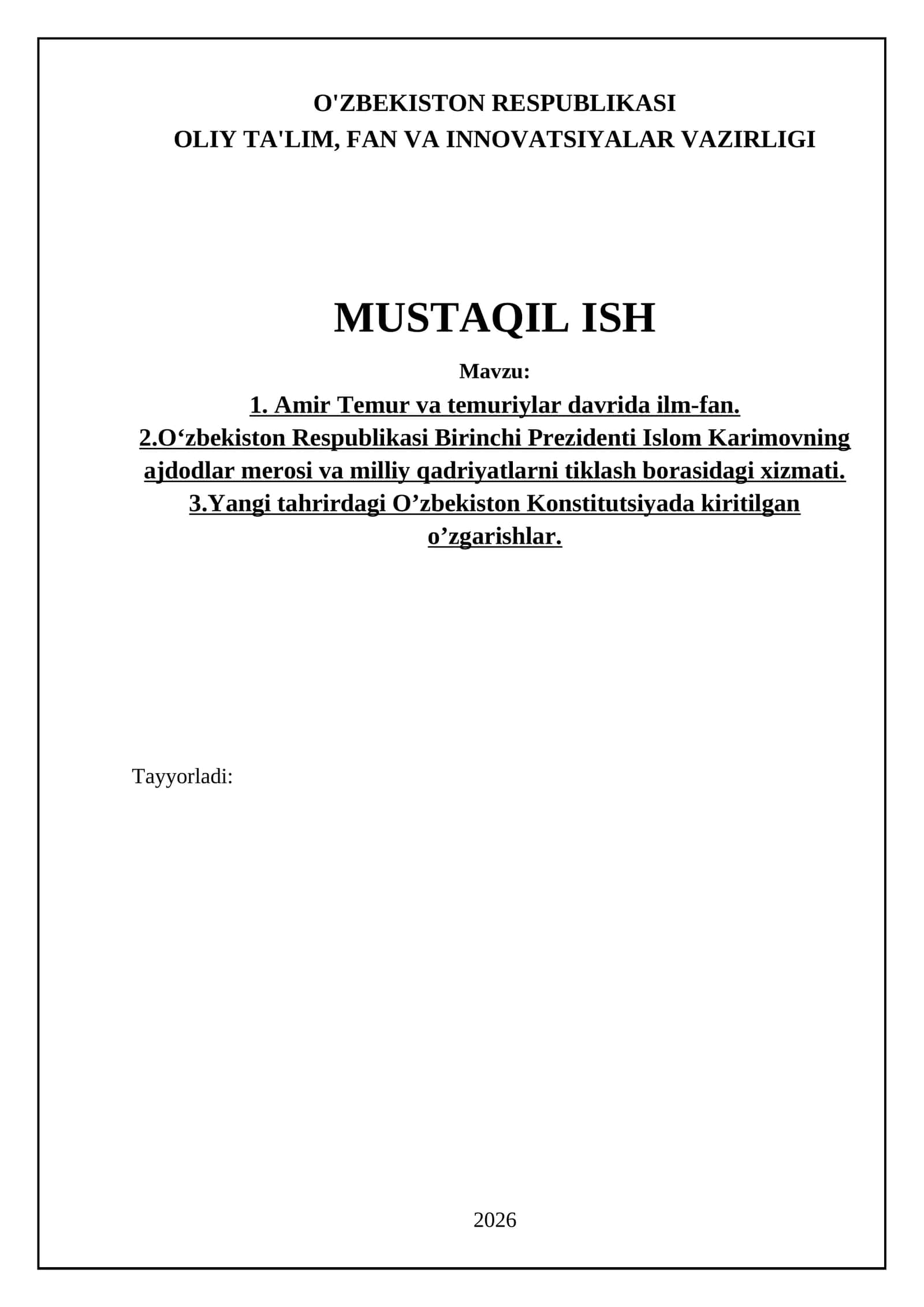 Amir Temur va temuriylar davrida ilm-fan