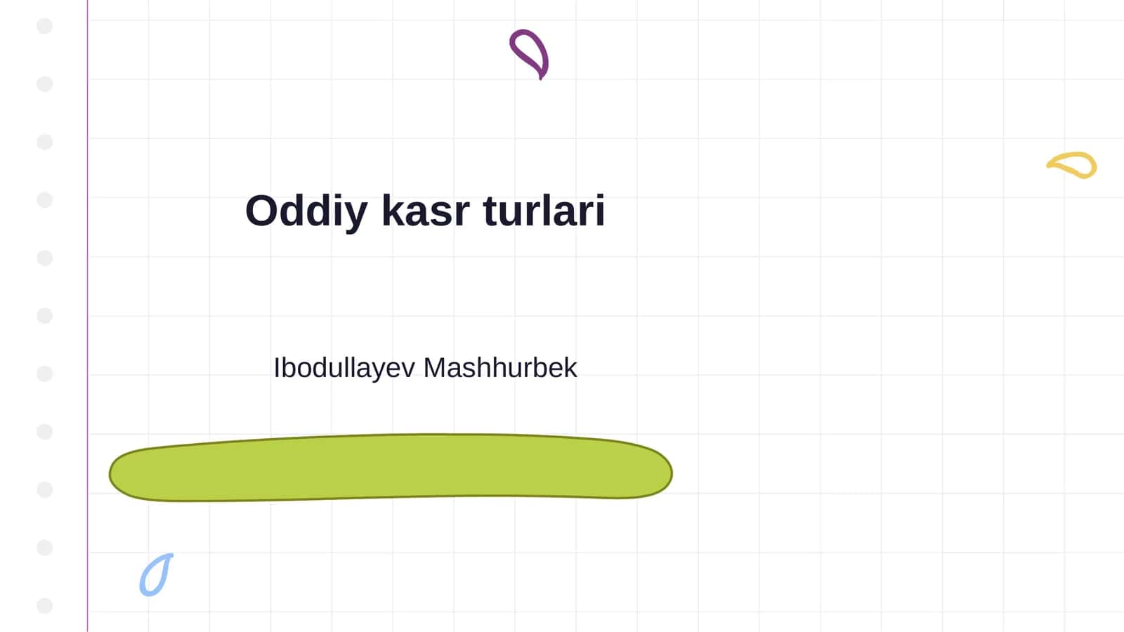 Oddiy kasr turlari